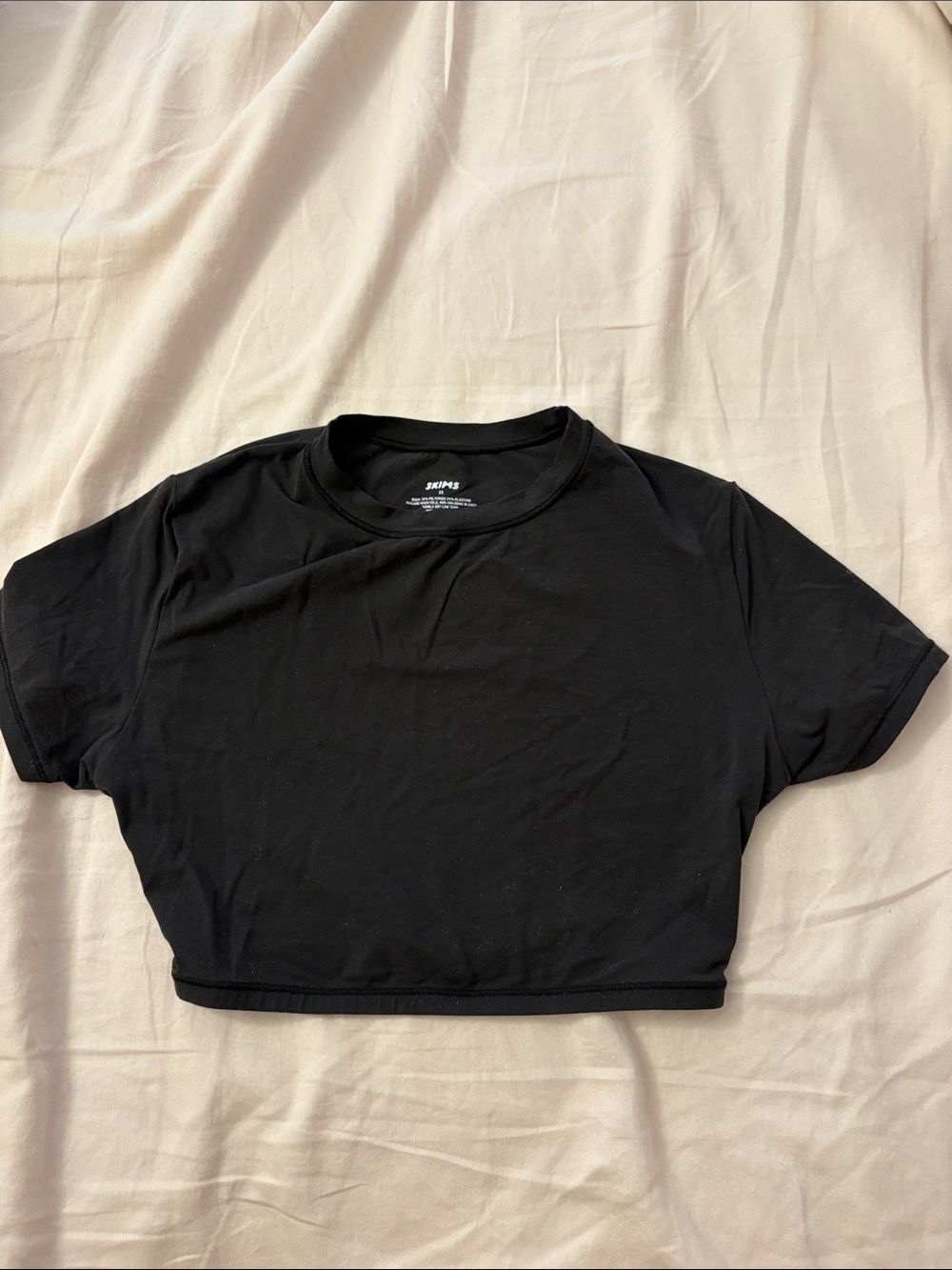SKIMS Black Cropped Crew Tee